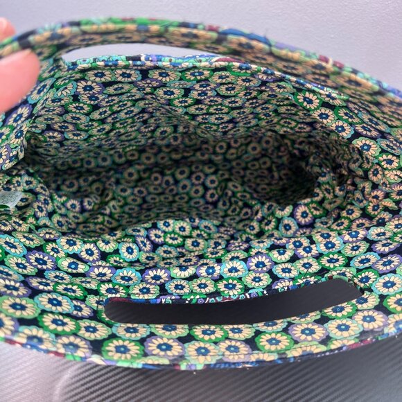 Vera Bradley Blue Rhapsody D Handle 2009 Holiday Tote Blue Green NO STRAP - Picture 7 of 12